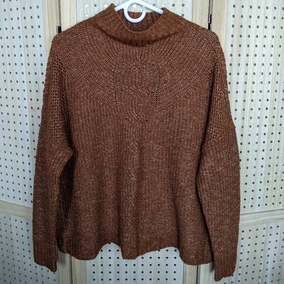 Maurices Sweaters - Maurices Women's long sleeve, mock turtle neck, boxy roomy sweater, drop sleeves